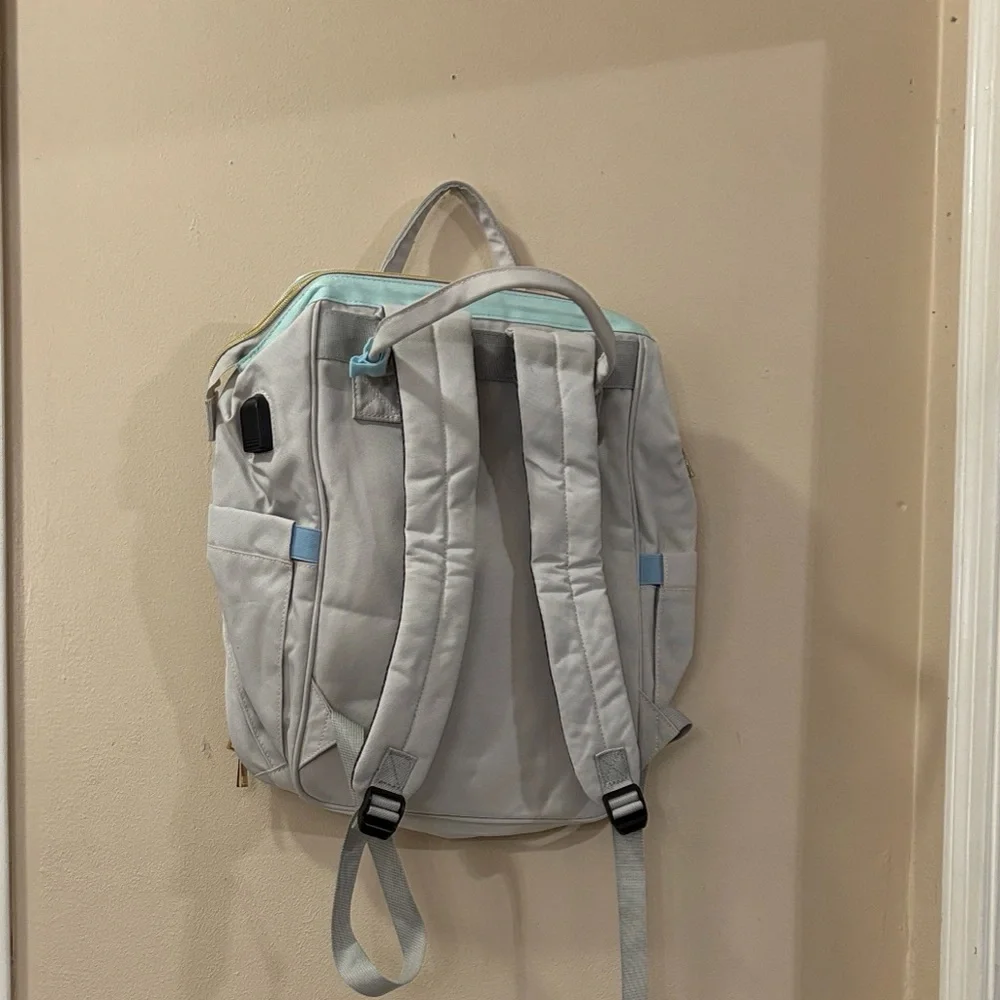 ETRONIK Light Gray and Blue Women's Lunch Backpack Laptop